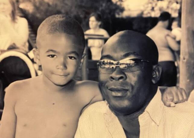 Reece James with his father.